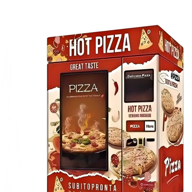 Automatic pizza vending machine touchscreen and cabinet design