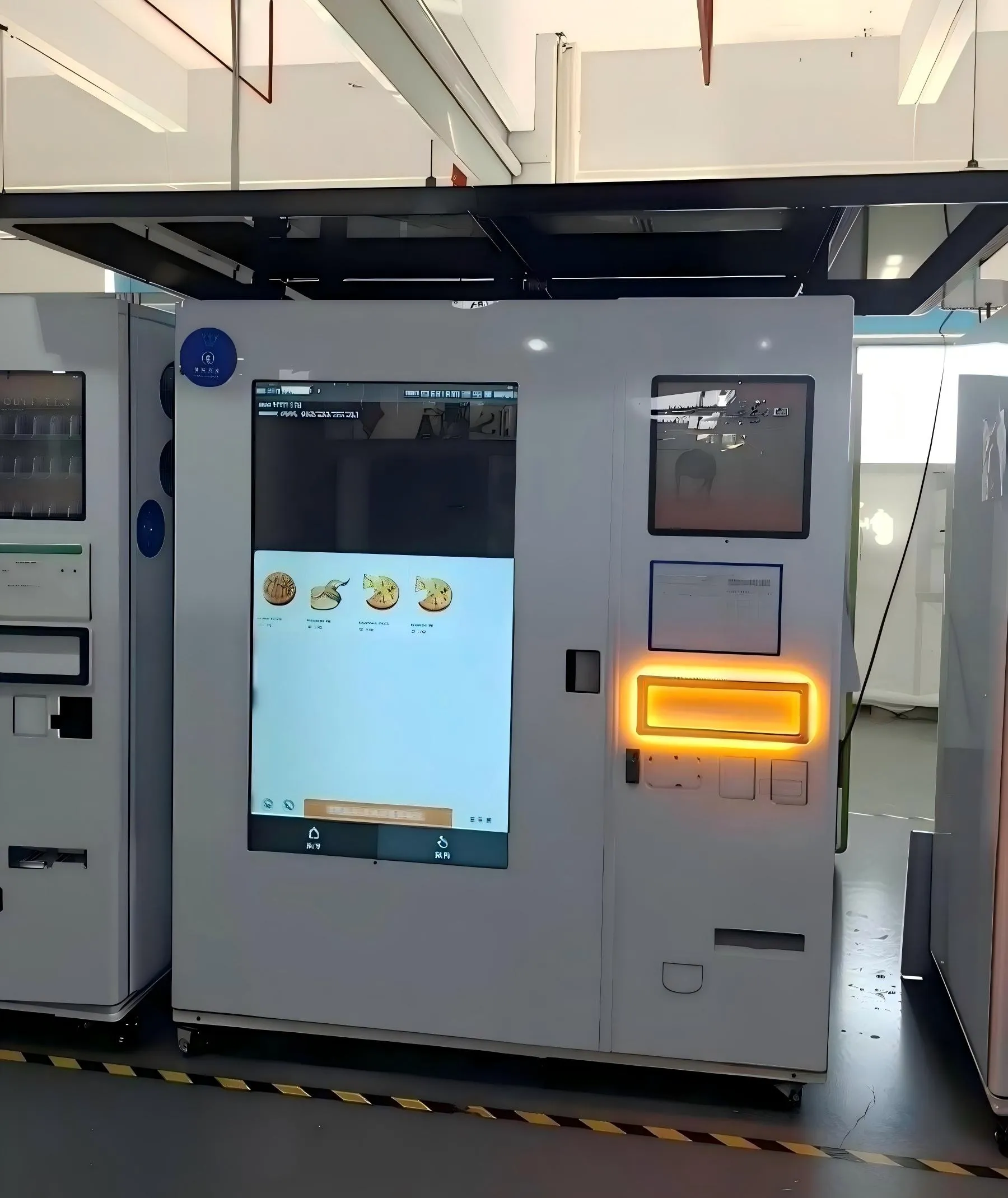 Pizza vending machine refrigerated hot food kiosk structure