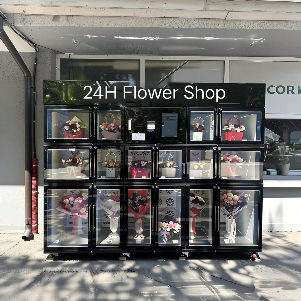 flower vending machine as a custom retail example
