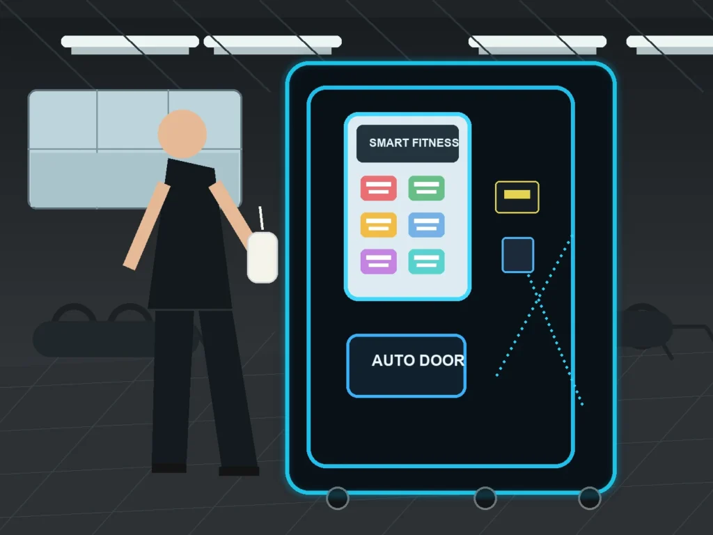 neutral smart vending machine in a gym retail environment